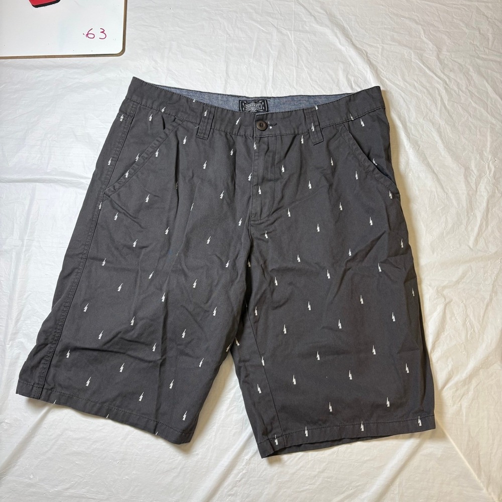 Company 81‎ Men's Charcoal Gray Lightning Bolt Print Casual Shorts Size 38